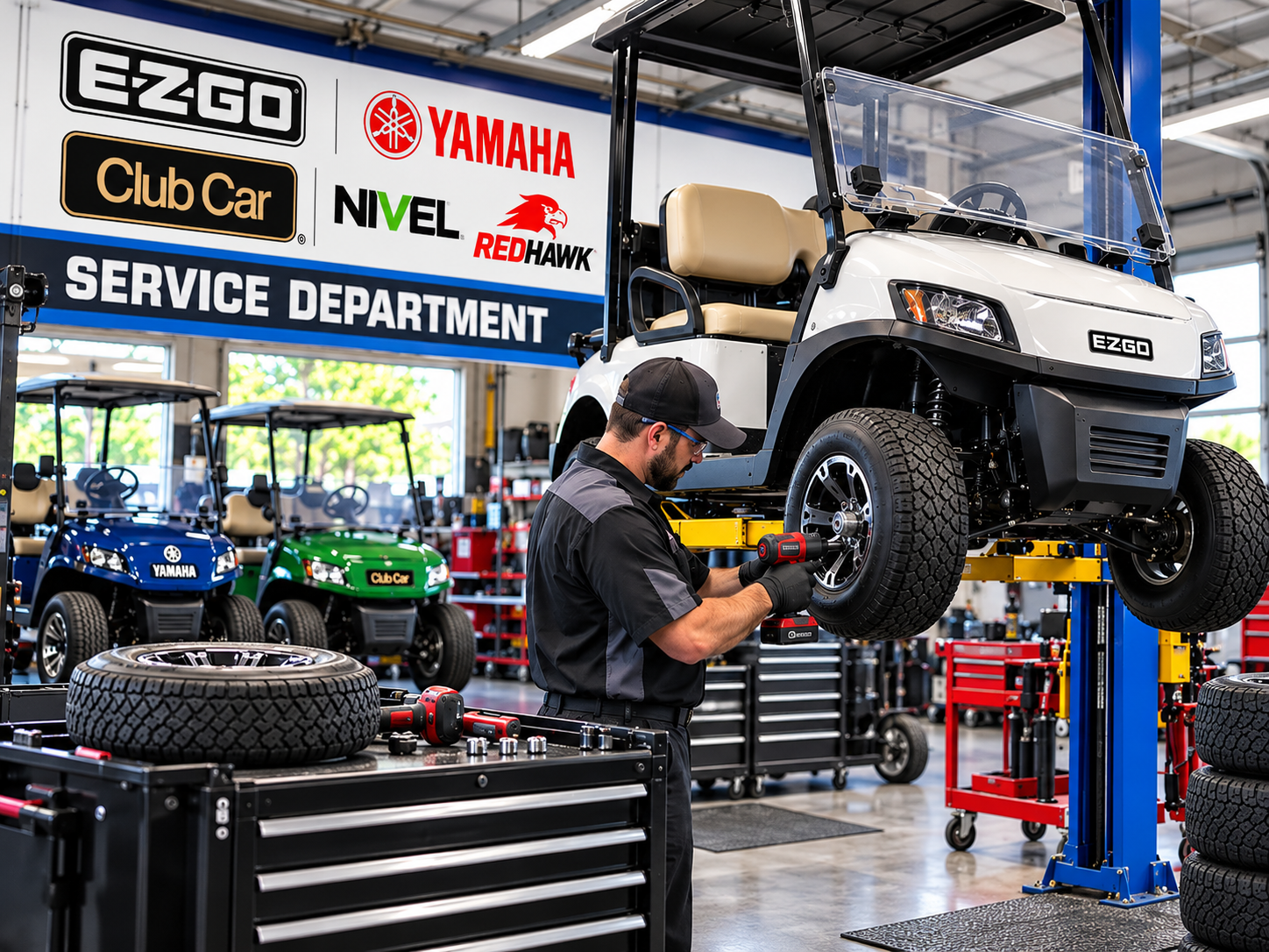 Golf car service department