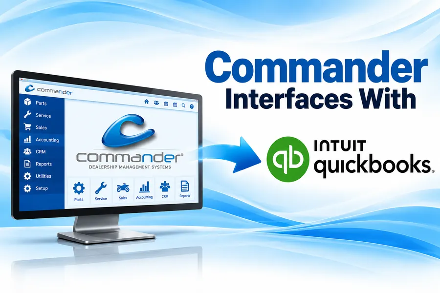Commander dealer software integrates with Intuit QuickBooks